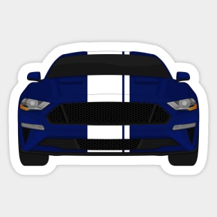 Mustang GT Kona-Blue + White Stripes Sticker